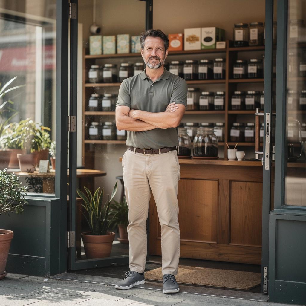 Zadovoljna osoba opušta se u prirodi dok pije čaj.